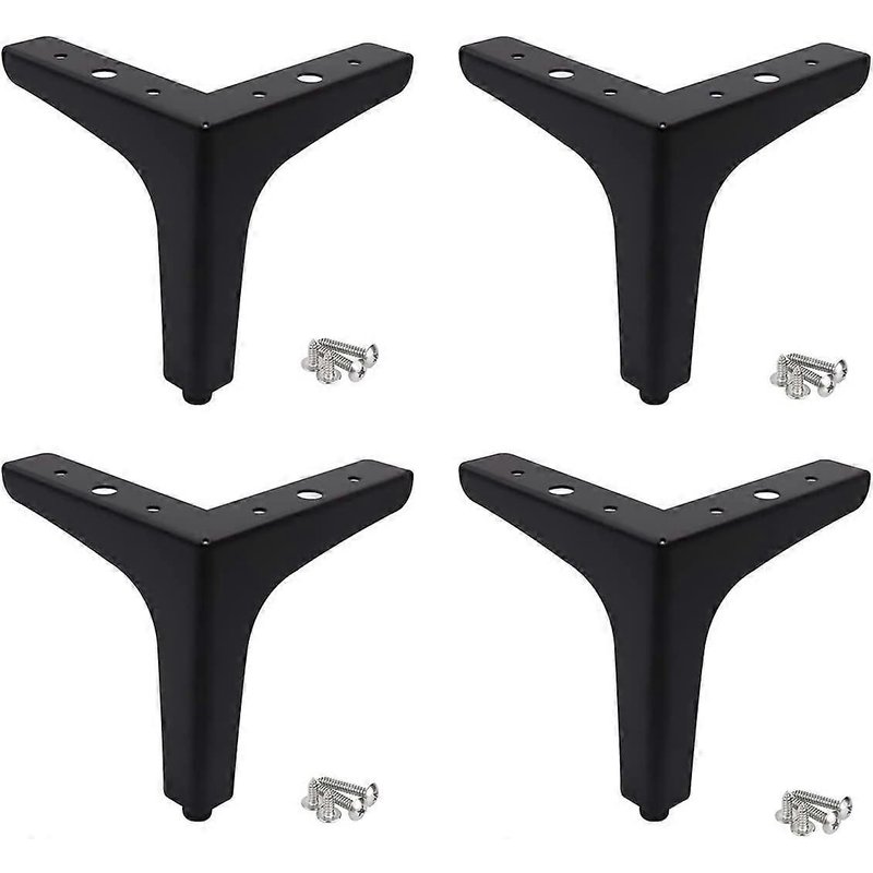 Lot de 4 pieds de meubles en métal épais, antidérapants et résistants à l'usure, avec vis