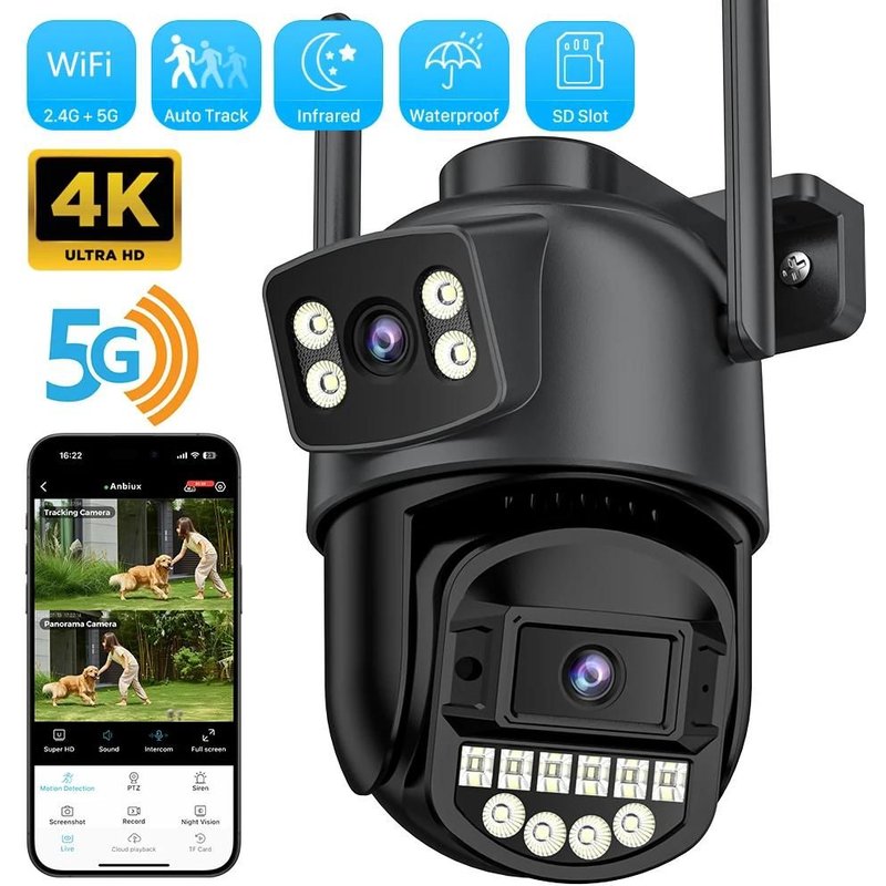 4K 8MP HD Wifi PTZ Caméra Extérieure 8MP Touristes Lentille Touristes Écran AI Suivi existent IP Caméra CCTV Audio Vidéo permission P2P O-KAM