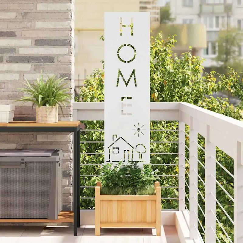 Vidaxl Écran De Confidentialité De Jardin Fretwork Blanc 32 X 140 Cm