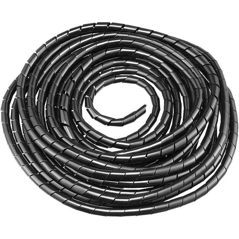 Gaine Spirale Flexible Universel 10mm,Kit de Câble Rangement de Tube d'Enroulement de Câble en Spirale pour Protéger Le Câble d'Antenne TV/PC/USB/Télé/AUX- (9m) Noir