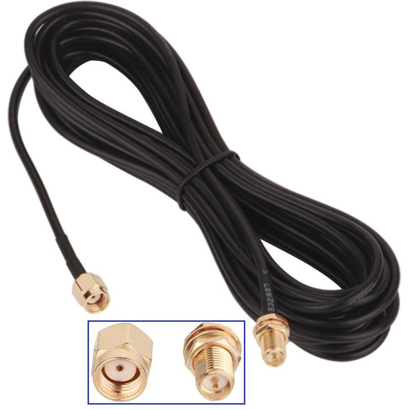 Adaptateur RP SMA mâle/femelle,Câble Coaxial 10m,Rallonge Antenne WLAN,Câble d'Extension pour Antenne (50 Ohm)