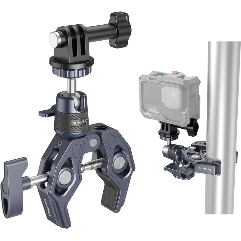 Super Clamp Avec Rotule,Pince De Montage Pour Caméra,Adaptateur À Dégagement Rapide Pour Gopro,Moniteur De Caméra,Lumière Led,Charge Maximale 3,5 Kg (7,7 Lb)-4102b