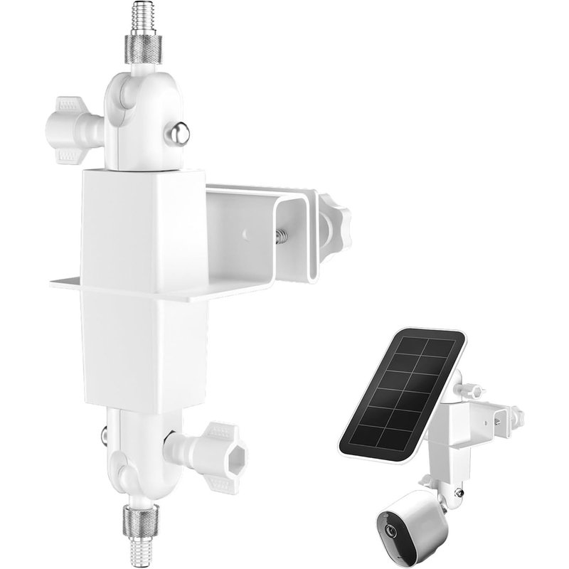 Support de Gouttière Réglable pour Arlo/Reolink Cam,Caméra et Panneau Solaire avec Port de Vis Standard 1/4,Support Extérieur Accessoires Support Mural (Blanc)