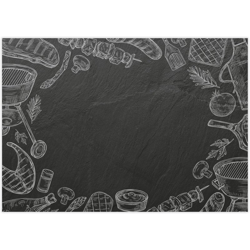 Loc-100 Sets De Table Avec Motif Ardo I Saison Du Barbecue I Din A3 Carré I Set De Table En Papier I Design Moderne I Set De Table Jetable I Noir Et Blanc I Gastronomie Et Ménage I Dv1082