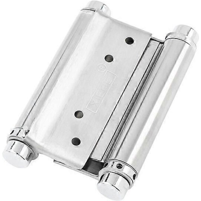 Lot de 2 charnières de porte en acier inoxydable à double action, charnières de meubles antirouille, charnières à ressort à visser, charnière de porte battante pour salon, café, bar, double