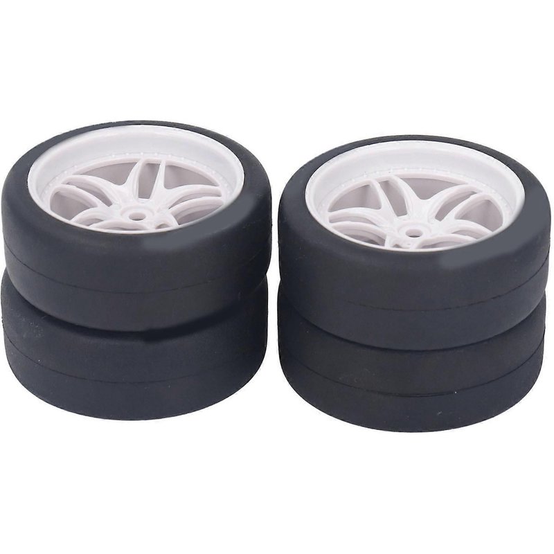 Pneus RC 2025-4 pièces, tampons solides, résistants à l'usure, stables et durables, adaptés aux voitures RC Tamiya TT01 TT02 XV01 94122 1/10, blancs