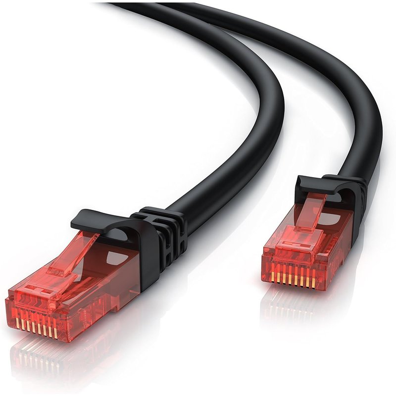 5 m Cat6 RJ45 Ethernet Network Cable, Shielded UTP PIMF CAT6 RJ45 250 MHz 1Gbps for Gigabit Networks/LAN Routers Modems Switches, Black