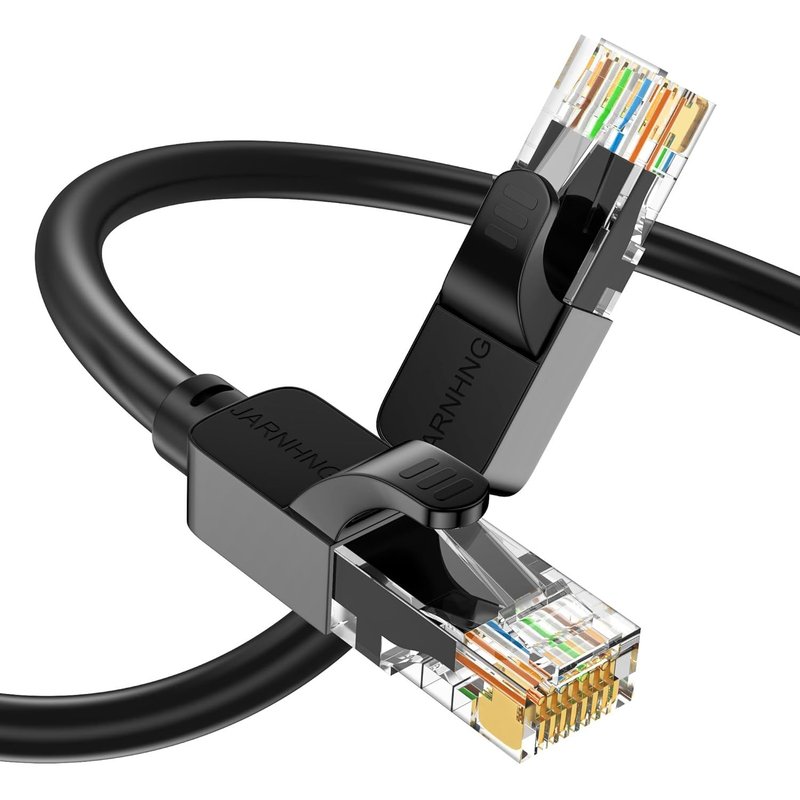 Cat 6 Ethernet Cable, 40 m, High Speed Internet Cable, 10Gbps Ethernet Cable, RJ45 Lan Patch Cord, Black, Long Ethernet Cable for Gaming, Computer, TV, Router, Modem, Terminal Block