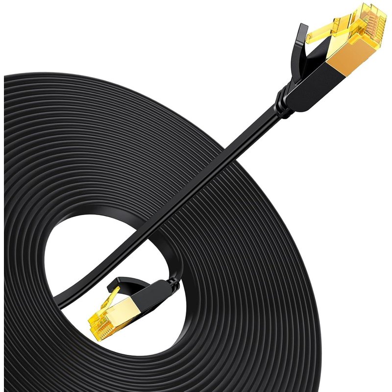 Cat 7 Long Ethernet Cable RJ45 Network 10Gbps 600MHz 8P8C Flat Compatible with Router Switch Modem Decoder TV Box Internet PS5 PS4 Xbox Game Console PC Laptop (8M)
