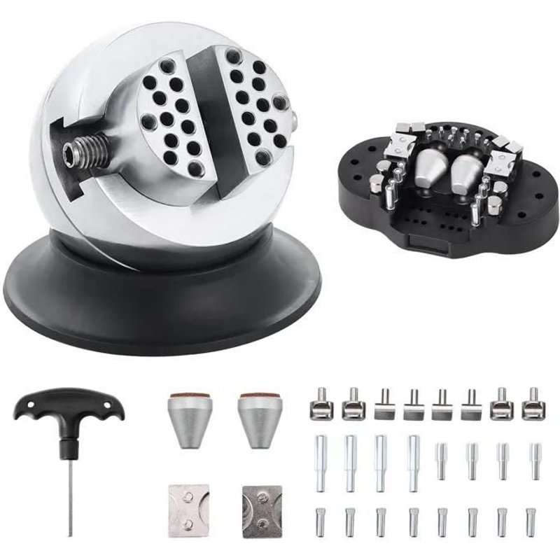 Étau à Bille-Duoku-Outil de Réglage de Gravure de 3 pouces-Rotation à 360 °-30 Pièces Jointes-Bloc Standard