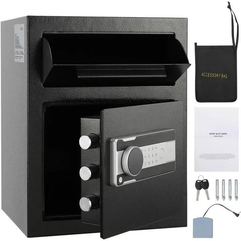 Coffre-fort de Dépôt-Duoku-1.7 Cub-Coffre-Fort à Fente de Dépôt avec Serrure à Code Électronique et 2 Clés d'urgence