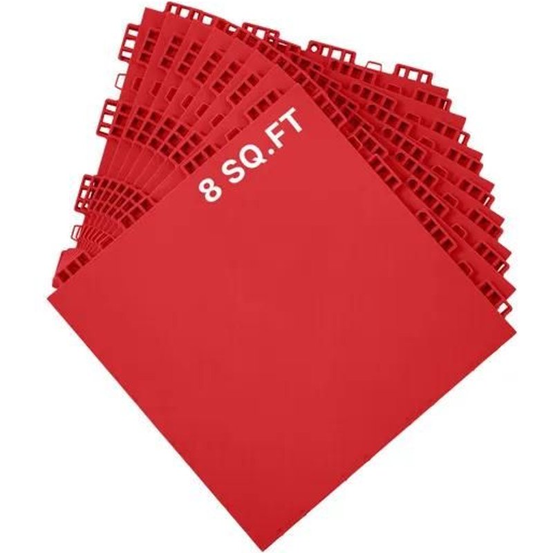 Dalles de Hockey Dryland-Duoku-8 Pièces de 12 x 12 po-Une Surface d'entraînement Polyvalente pour le Tir-Rouge