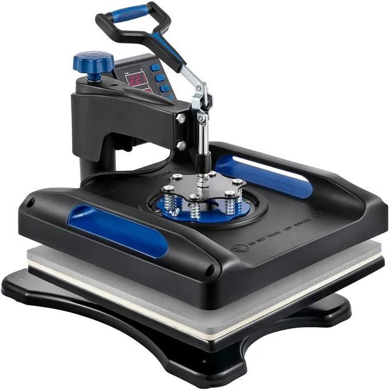 Presse à Chaud-Duoku-38 x 38 cm-Imprimante de Transfert de Vinyle pour T-shirt à Sublimation Numérique-Bleu