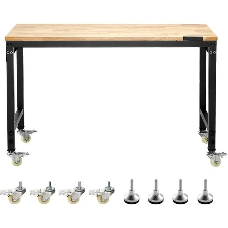 Établi de Garage Atelier-Duoku-avec Roulettes et Hauteur Ajustable-Capacité de Charge 907,2 kg-Équipé d'une Prise Électrique
