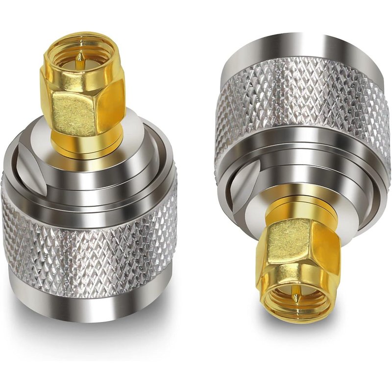 GUEB-Connecteur Coaxial Sma Vers N Adaptateur Coaxial Mâle Vers N Mâle Pour Câble D'Extension D'Antenne Wi-Fi 2 Pièces