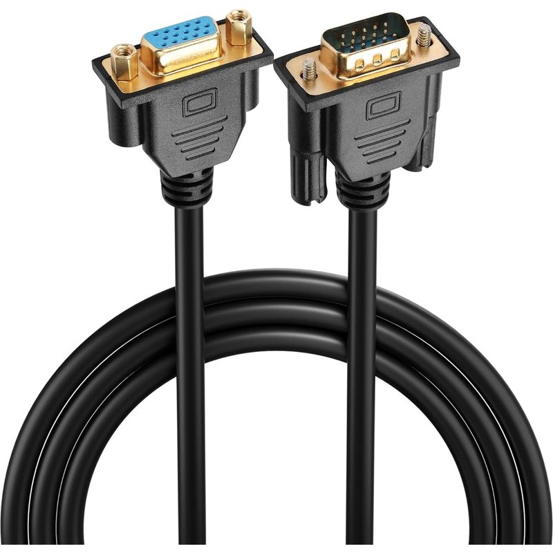 GUEB-Câble D'Extension Vga,15 Broches 1080P,Full Hd,Vga Mâle Vers Femelle,Câble Vidéo Pour Ordinateur,Moniteur Pc,Ordinateur Portable,Tv,Projecteur Et Plus (1,5 M)