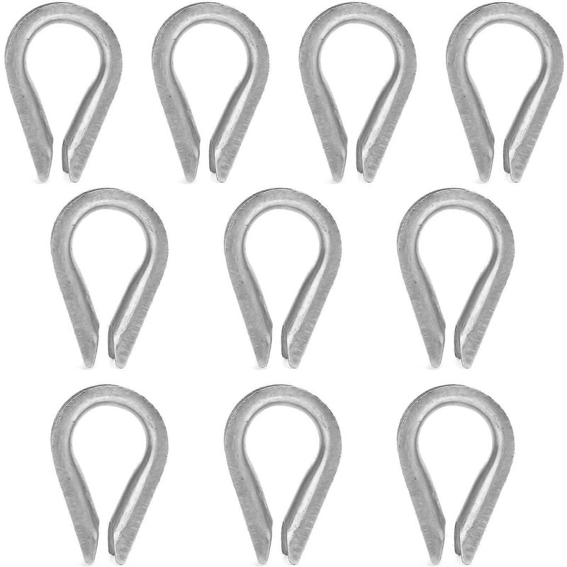 Lot de 10 serre-câbles en acier inoxydable avec anneau de protection et cosses de câble