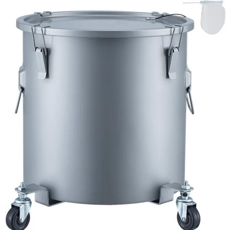 Seau à Graisse pour Friteuse-Duoku-10 gal-Bac d'élimination d'huile-Acier au Carbone-Récipient de Transport avec Couvercle