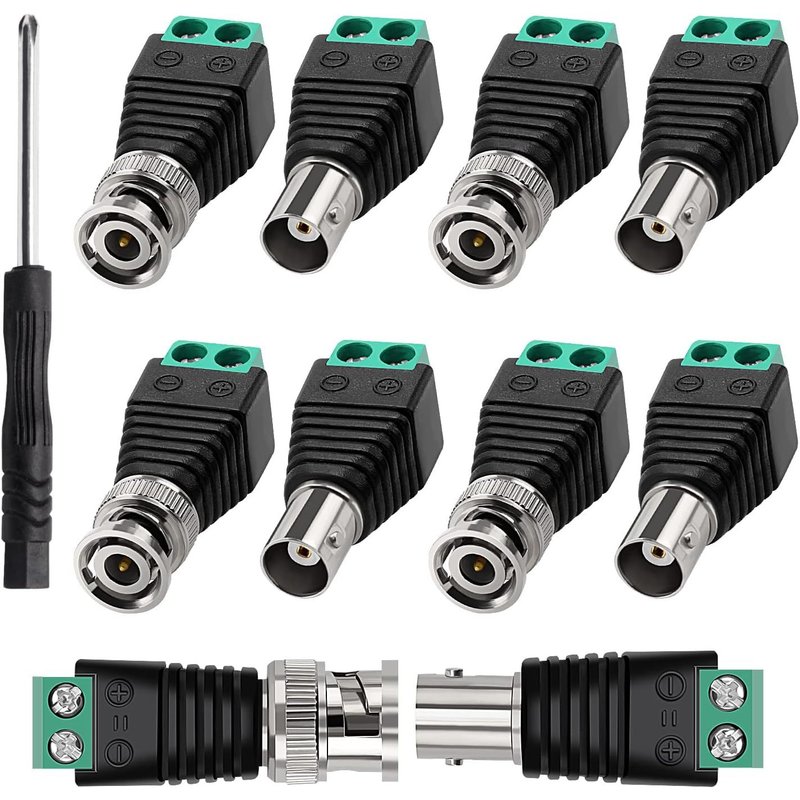 5 Paires BNC Video Balun Connecteur,Mâle Femelle Kit,Coaxiaux Cat5 Cat6 vers BNC Sans Soudure,pour Caméra de Surveillance CCTV,DVR,TV,Vidéo