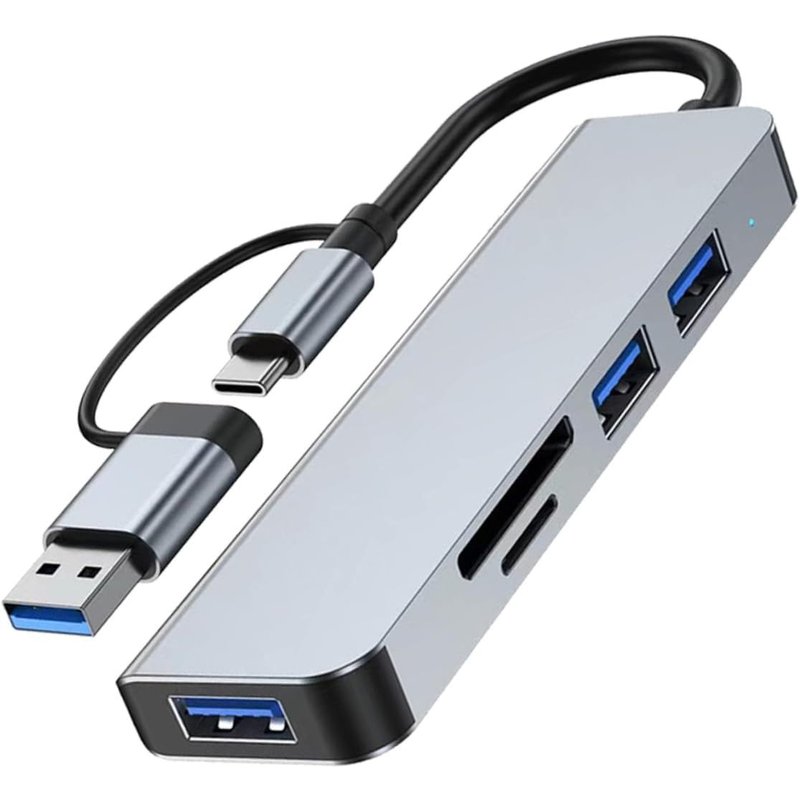 Adaptateur USB Multi Ports avec Connecteurs USB Hub Compact et Portable pour Ordinateurs et Périphériques