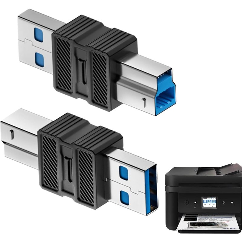 Adaptateur pour disque dur externe,adaptateur d'extension de données USB B 3.0-Connecteur Plug and avec de données haute vitesse pour scanner,station d'accueil,hub