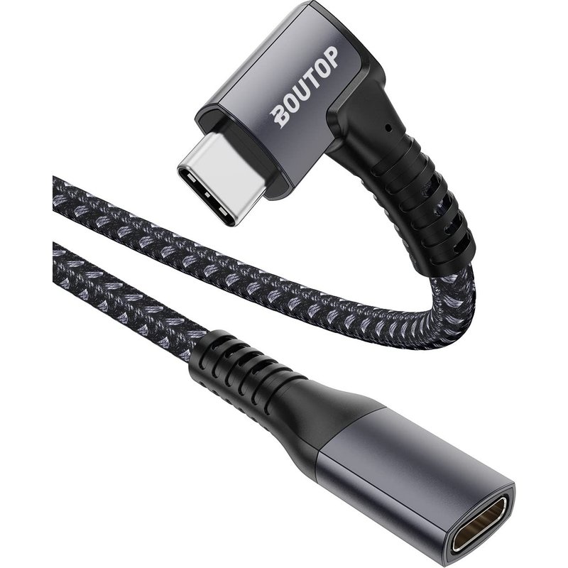 Rallonge USB C 1M-Câble a 90 Degrés d'extension USB 3.2 Type-C mâle à femelle pour 100W Charge Rapide/10Gbps Synchronisation/Vidéo 4K@60Hz Compatible avec MacBook Air/Pro,Pad Pro/Air 4,Plus