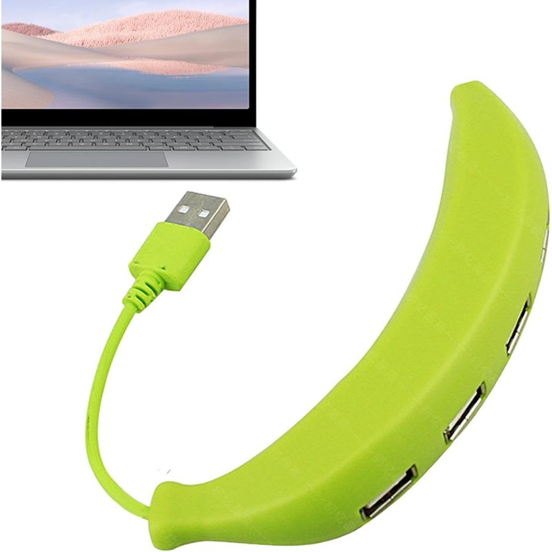 Hub de port USB ¿ Répartiteur USB 2.0 4 en 1,design banane compact,adaptateur de rapideRépartiteur 4 ports,extension pour clés USB,appareils photo,claviers sur PC,ordinateur