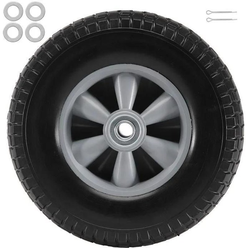 Roues à Pneu en PU Massif Run-flat-Duoku-10 po Lot de 2-Pneus Sans Chambre à Air Increvables pour Diable