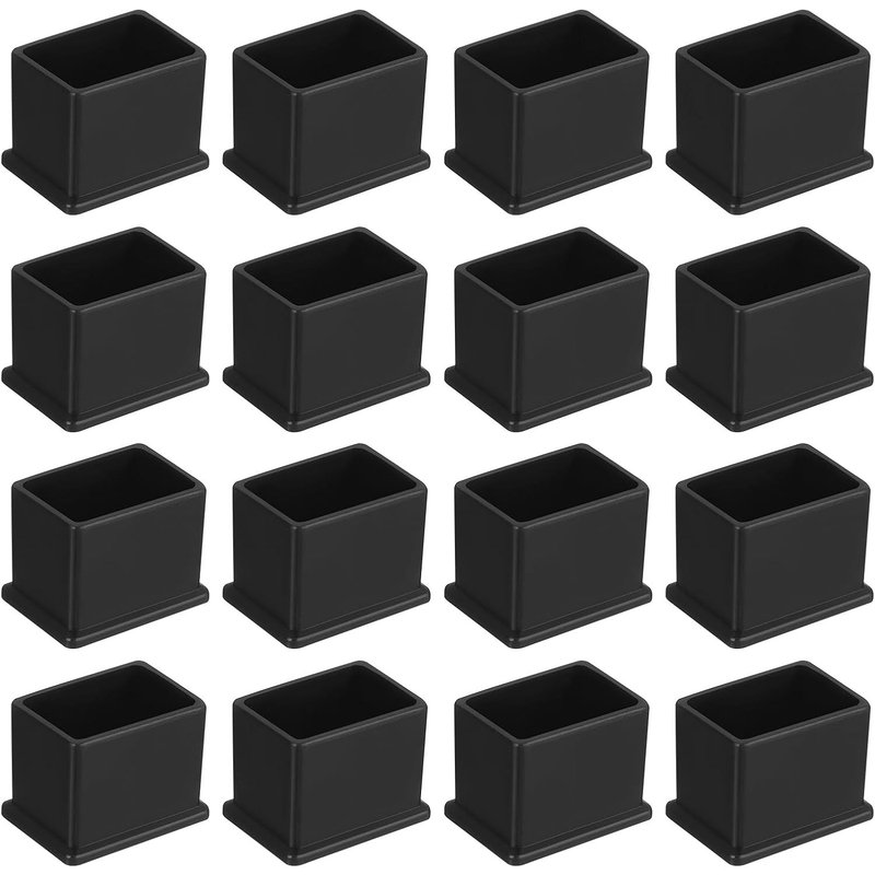 16Pcs Embouts de Pieds de Chaise Carrés en PVC,30mm x 20mm OD,Noirs,Protections de Pieds de Meubles pour Table,Capuchons de Pieds de Chaise,Protège-Sols pour Table de Patio,