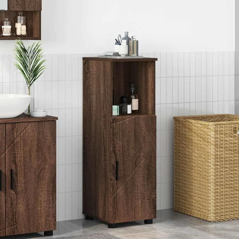 Vidaxl Cabinet De Salle De Bain Chêne Marron 30 X 35 X 95 Cm