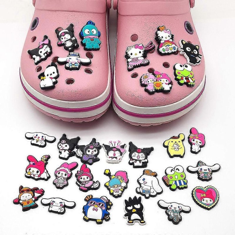 Lot De 30 Breloques Mignonnes Pour Chaussures Crocs, Kuromi My Melody, Keroppi Cinnamoroll, Sandales, Décorations, Cadeaux D'anniversaire, Accessoires