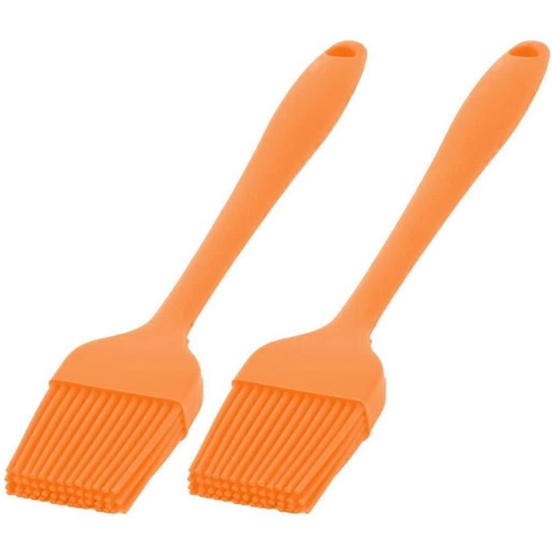 Lot de 2 pinceaux à pâtisserie en silicone pour pâtisserie, crème, huile, orange