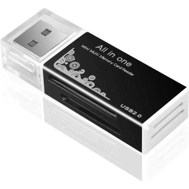 Lecteur de carte mémoire SD à 4 ports USB 2.0 TF, adaptateur SDHC MMC/RS MMC TF MS/MS PRO/MS DUO M2 pour ordinateur portable, accessoires PC de bureau