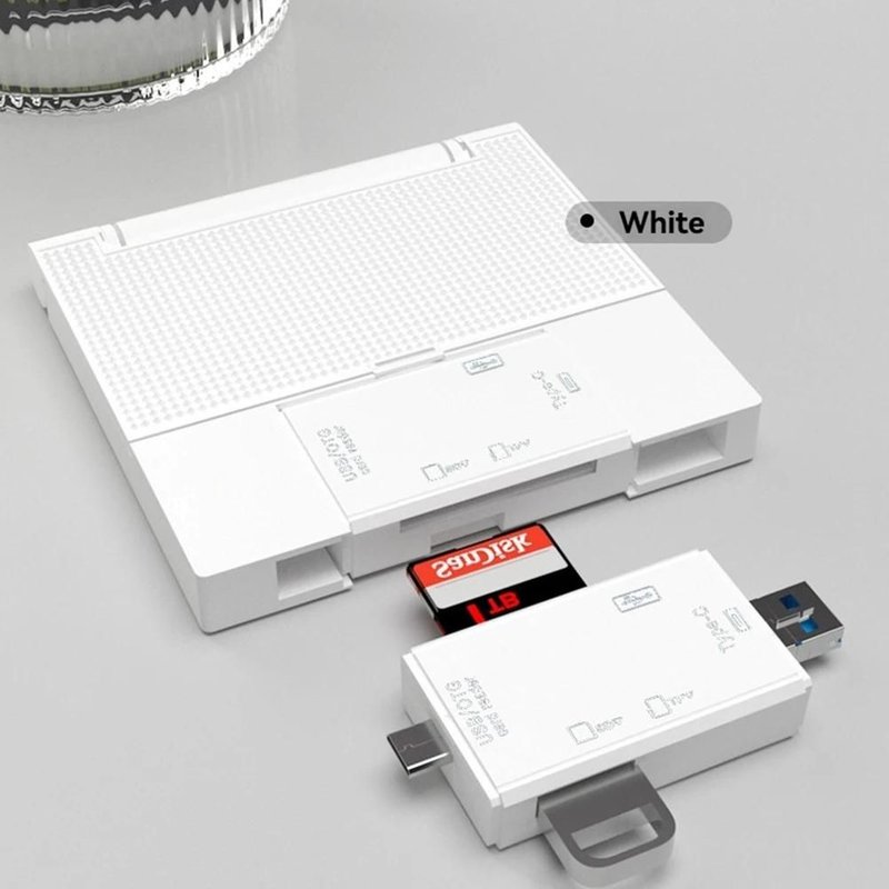 Boîte de rangement pour lecteur de carte USB2.0 7 en 1, boîtier multifonctionnel pour carte mémoire TF SD, adaptateur Micro Type C, boîte de rangement pour carte