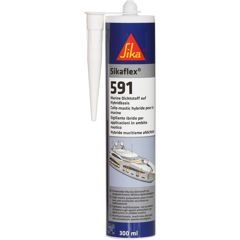 Mastic multi-usages pour applications marine-591,Blanc-Intérieur et Extérieur-Joint flexible bateau,pont,coque-Résiste aux intempéries-Sans Solvant-300ml