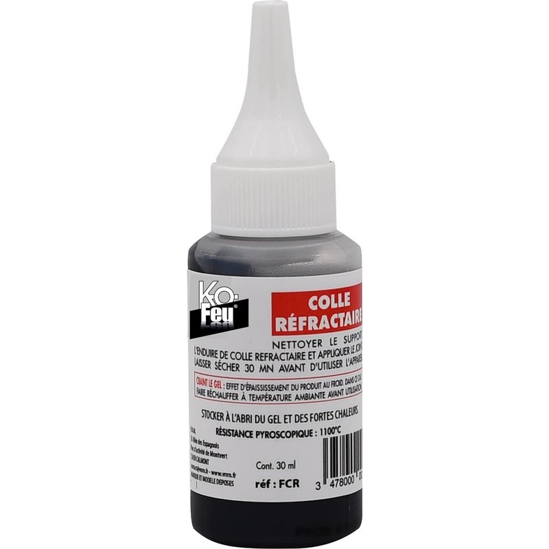 Colle réfractaire-Poêle et cheminée-Joints thermique-Métal et fonte-Résiste à 1100°C-30ml