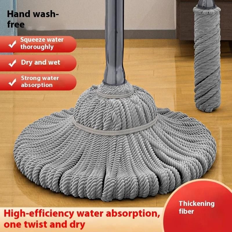 Balai serpillière lavable à la main, auto-tordu, absorbant l'eau, vadrouille sèche, support, paresseux, maison