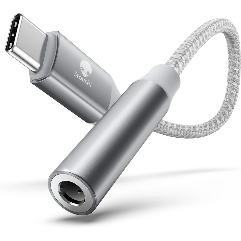 Adaptateur USB C Jack de Casque 3,5mm,écouteurs Audio Numérique Type C vers Aux,Clé Audio,Puce DAC Haute Résolution,Compatible avec Samsung Galaxy S23 S22 Ultra,Pixel 7,Pad Mini 6 Argent