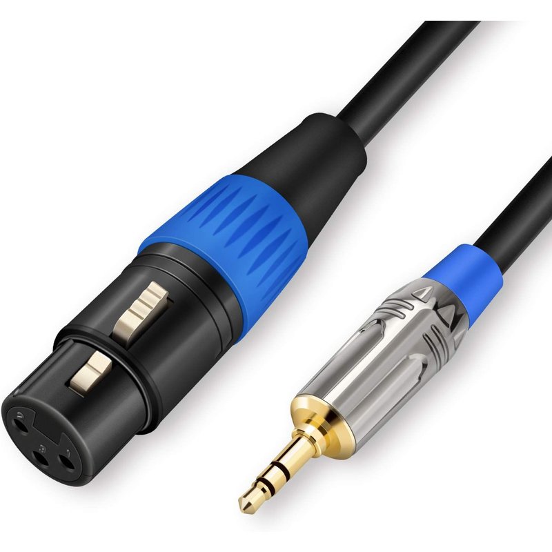 Câble XLR Femelle vers 3,5 mm,Câble XLR Femelle Asymétrique vers Prise Stéréo 1/8"",Câble Microphone 3,5 mm vers XLR pour iPhone,iPod,Ordinateur,Caméra Vidéo et Plus,1 M