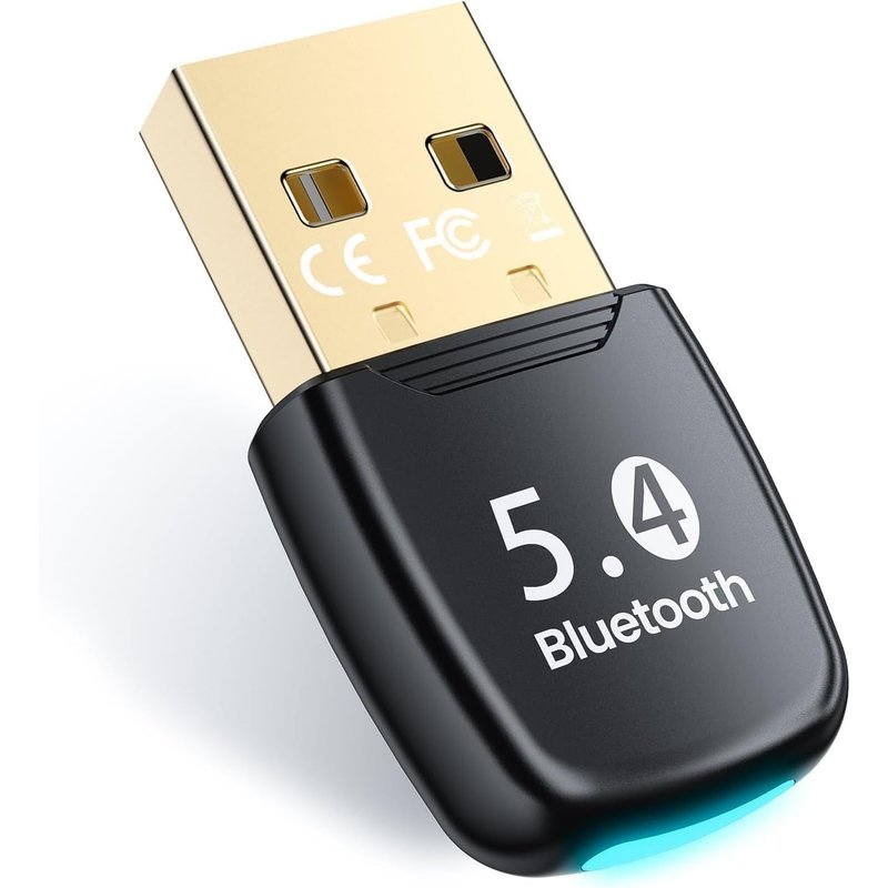 Bluetooth 5.4 Dongle, Bluetooth Key for PC/Laptop/Keyboard/Mouse/Tablet/Headphone/Phone, USB Bluetooth Stick for Windows 8.1/10/11, Plug & Play, Connect 7 Devices