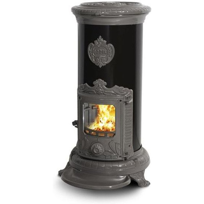 Godin - Poêle à bois petit godin 7,5 kw émail gris metallisé 310107000033