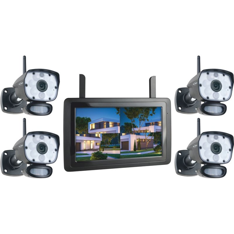 ELRO CZ60RIPS-4 Kit de surveillance avec 4 caméras, vision nocturne couleur et application - 1080P HD