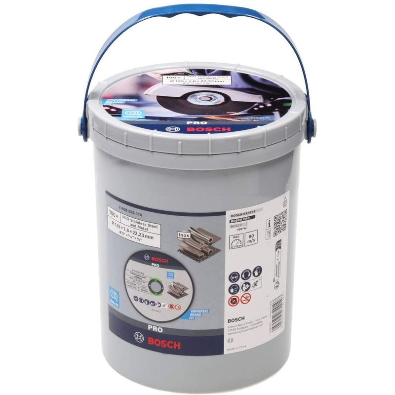 100 Disques à tronçonner PRO Inox & métal ø125x16mm - BOSCH - 2608626114