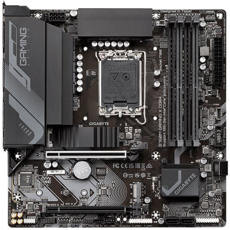 Gigabyte B760M GAMING X DDR4 - 1.0 - carte-mère - micro ATX - Socket LGA1700 - B760 Chipset - USB-C 3.2 Gen2, USB 3.2 Gen 1 - 2.5 Gigabit LAN - carte graphique embarquée (unité centrale requise)...