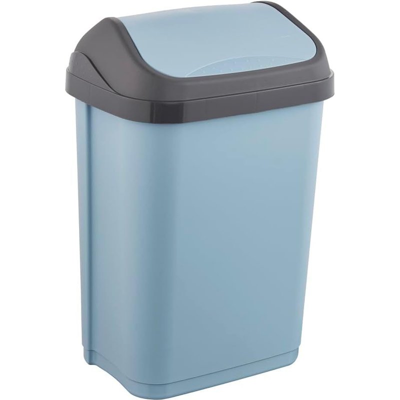 Poubelle avec couvercle basculant,10 l,25,5 x 19 x 38 cm,Swantje,Bleu (Nordic Blue)
