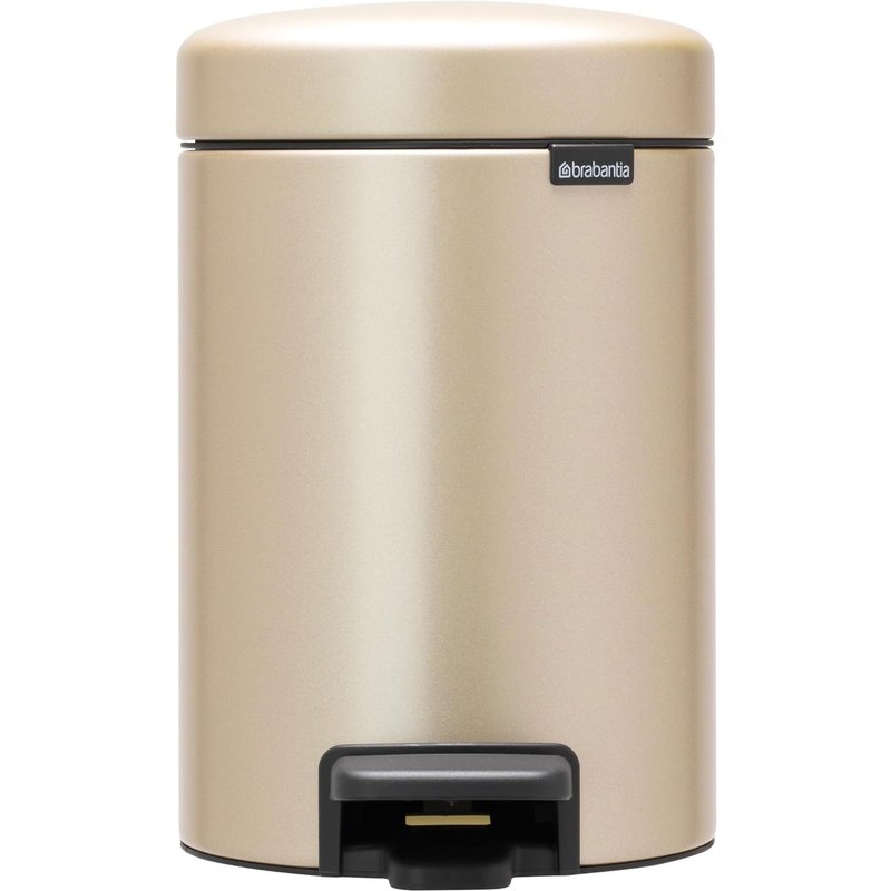 Poubelle à Pédale Newicon,3 litres,avec Seau Intérieur en Plastique-Metallic Gold