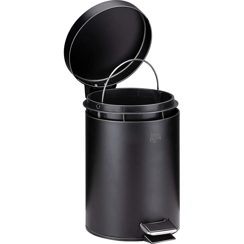 Poubelle 3 Litres Salle de Bain ou Toilettes Compartiment Intérieur Amovible Noir