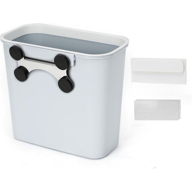 8L Poubelle Magnétique Suspendue Cuisine,Murale Cuisine pour Gril à gaz,Placard Salle de Bain,Poubelle à Suspendre,Accessoires pour Barbecue,Gris