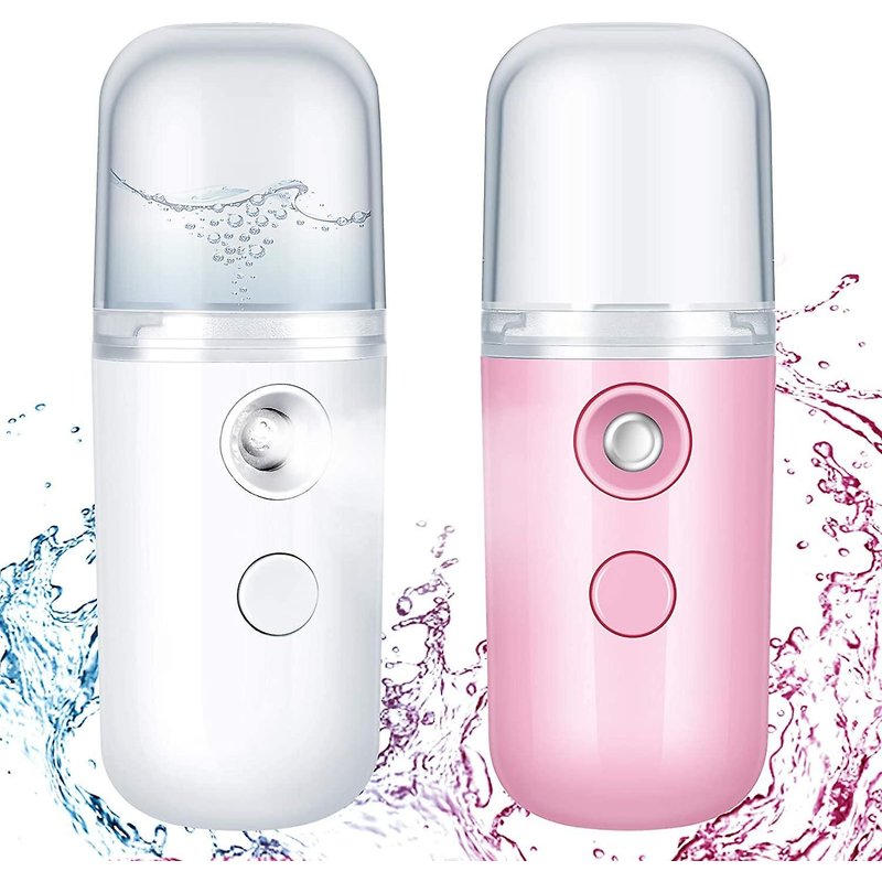 Lot de 2 mini brumisateurs visage nano 30 ml, vaporisateur vapeur portable et pratique, USB