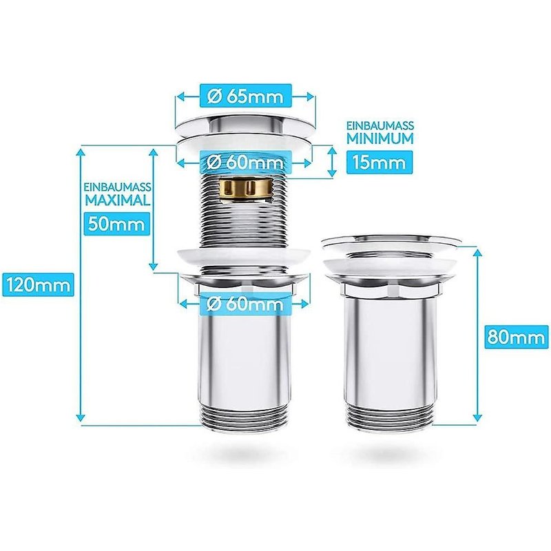 Bonde d'évier rétractable, système de drainage de salle de bain avec trop-plein, bonde avec panier filtrant d'évier, bouchon d'évier